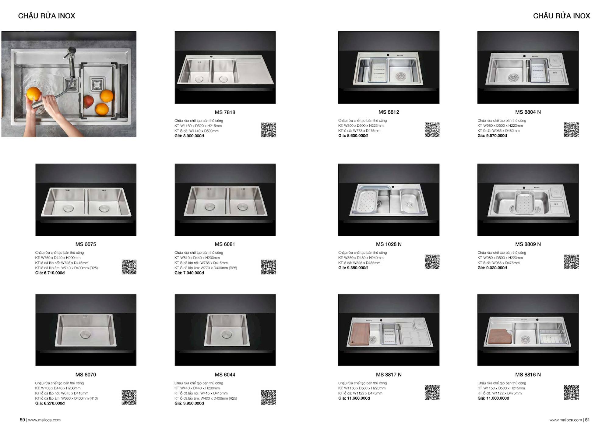 Thiết bị bếp MALLOCA Catalogue và Bảng giá mới nhất 2024 /Page 25